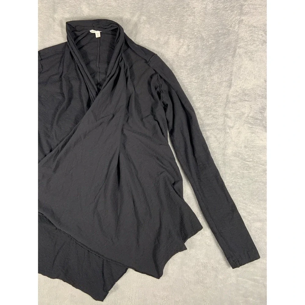 James Perse Cardigan Womens Size 4 Black Long Sleeve USA Cotton